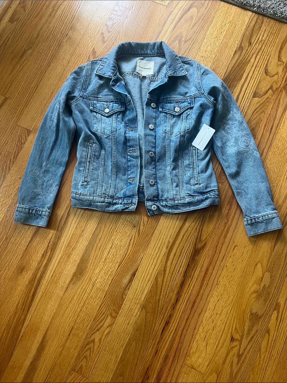 Lucky Brand Light Blue Denim Jacket with White Label
